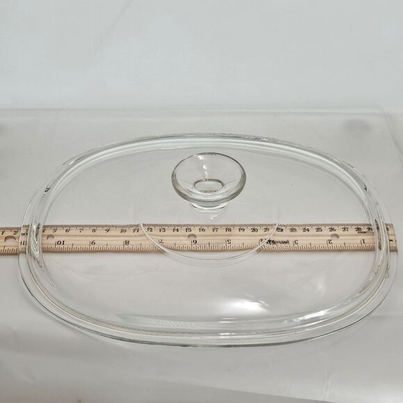Pyrex Oblong Lid clear glass DC 1-1/2C Replacement 11 x8.5"W fits french white - Picture 4 of 5